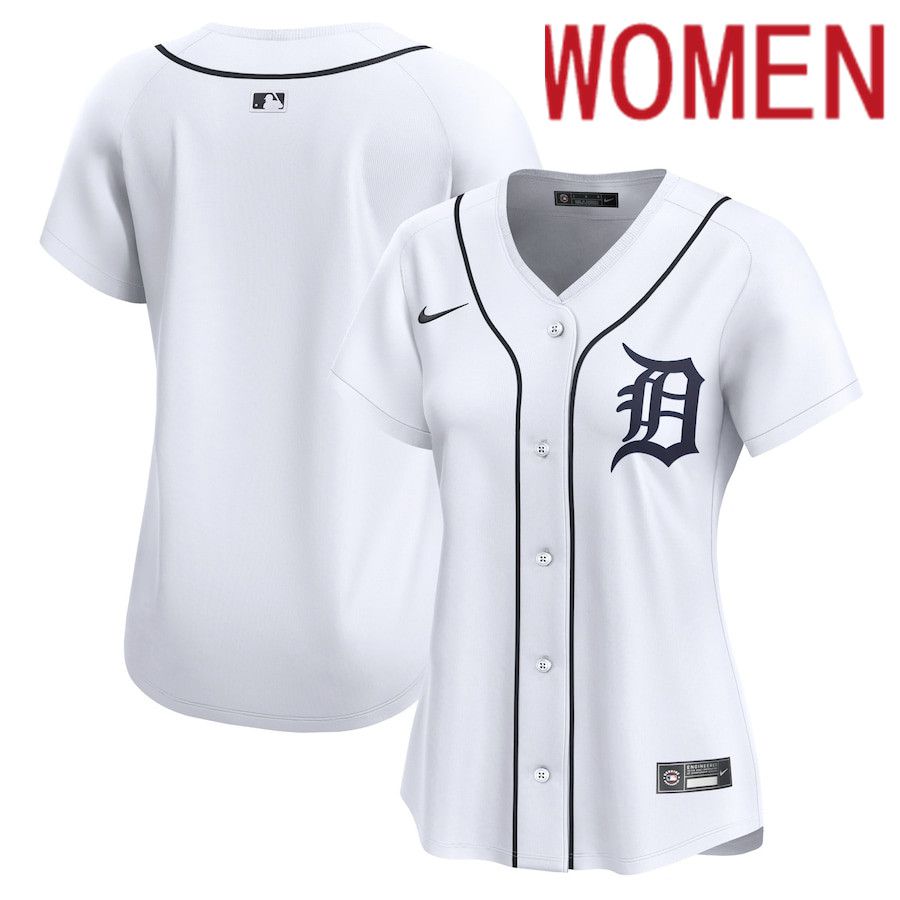 Women Detroit Tigers Nike White Home Limited MLB Jersey->youth mlb jersey->Youth Jersey